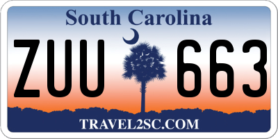 SC license plate ZUU663