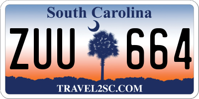 SC license plate ZUU664