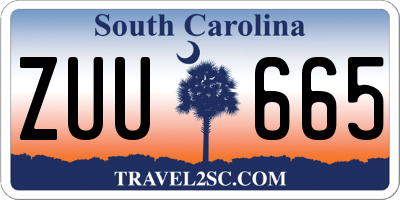 SC license plate ZUU665