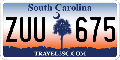 SC license plate ZUU675