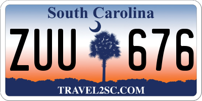 SC license plate ZUU676