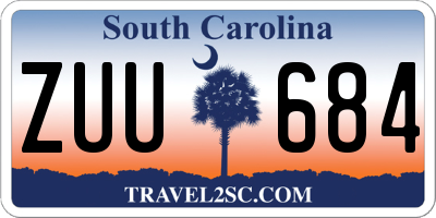 SC license plate ZUU684