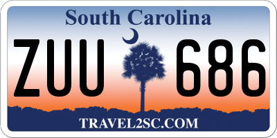 SC license plate ZUU686