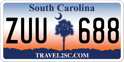 SC license plate ZUU688