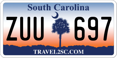SC license plate ZUU697