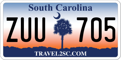 SC license plate ZUU705