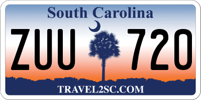 SC license plate ZUU720