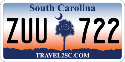 SC license plate ZUU722