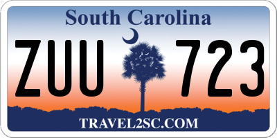 SC license plate ZUU723