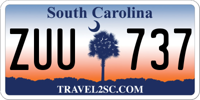 SC license plate ZUU737