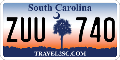 SC license plate ZUU740