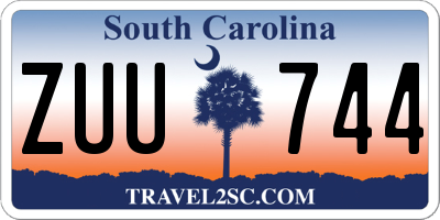 SC license plate ZUU744