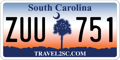 SC license plate ZUU751
