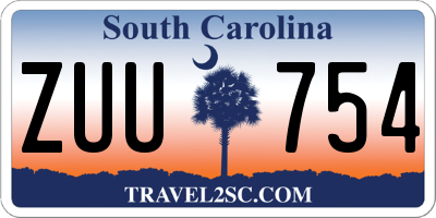 SC license plate ZUU754