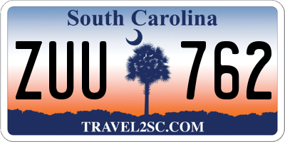 SC license plate ZUU762