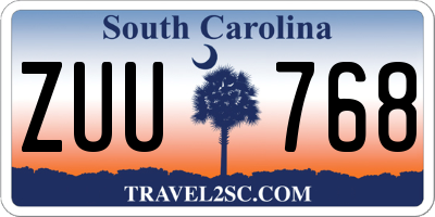 SC license plate ZUU768
