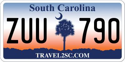 SC license plate ZUU790