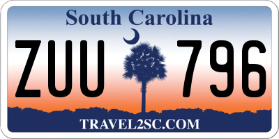 SC license plate ZUU796