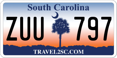 SC license plate ZUU797