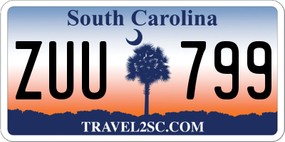 SC license plate ZUU799