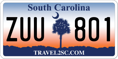 SC license plate ZUU801