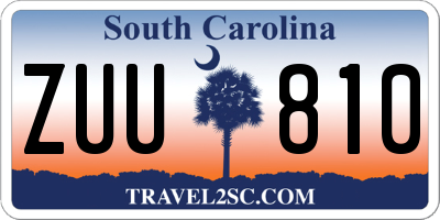 SC license plate ZUU810