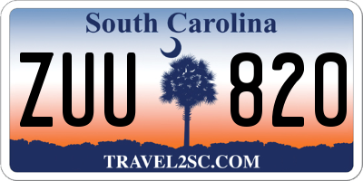 SC license plate ZUU820