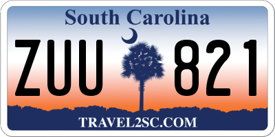 SC license plate ZUU821