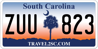 SC license plate ZUU823