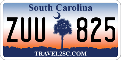 SC license plate ZUU825