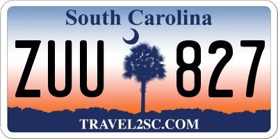 SC license plate ZUU827