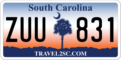 SC license plate ZUU831