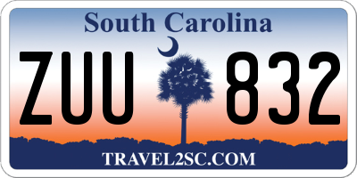 SC license plate ZUU832