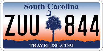 SC license plate ZUU844