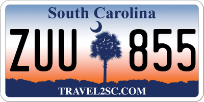 SC license plate ZUU855