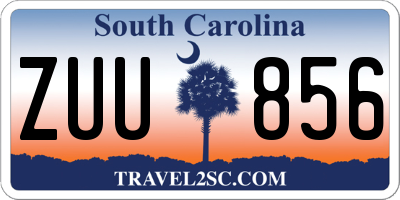 SC license plate ZUU856