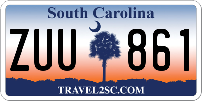 SC license plate ZUU861