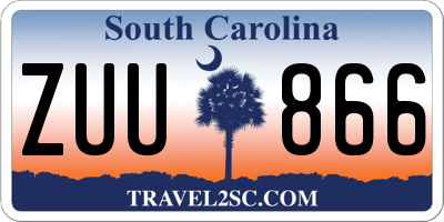 SC license plate ZUU866