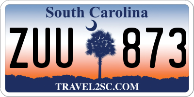 SC license plate ZUU873