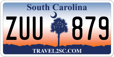 SC license plate ZUU879