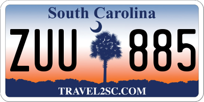 SC license plate ZUU885