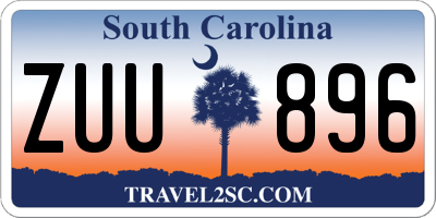 SC license plate ZUU896