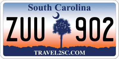 SC license plate ZUU902