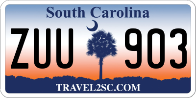 SC license plate ZUU903