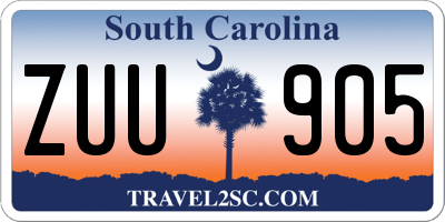 SC license plate ZUU905