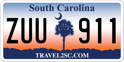 SC license plate ZUU911