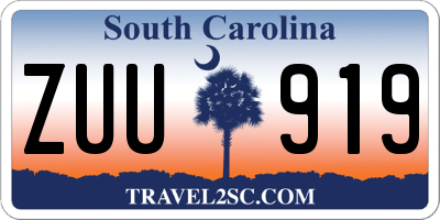 SC license plate ZUU919