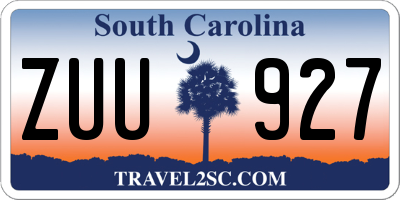 SC license plate ZUU927