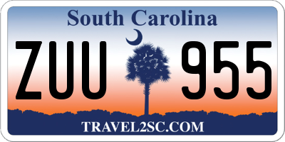 SC license plate ZUU955
