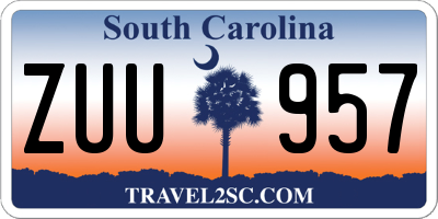 SC license plate ZUU957